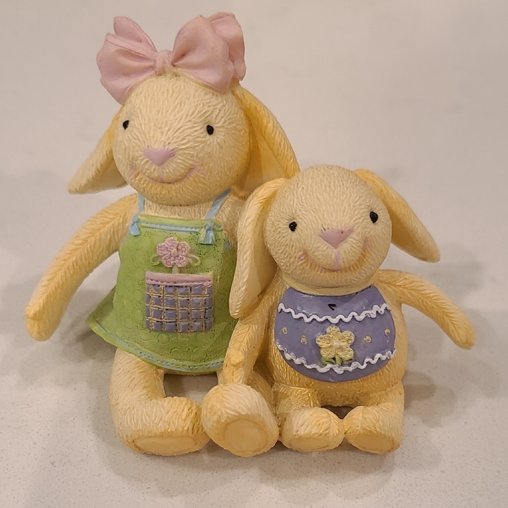 Hallmark Adorable Cream Bunny Figurines Set